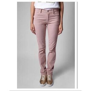Zadig & Voltaire Clint Velours Rose Pink Trousers Pants Size 40 US Large NWT